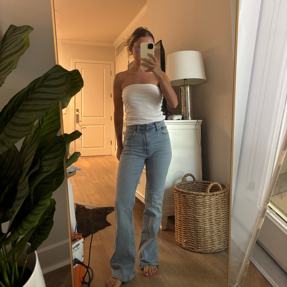 Abercrombie & Fitch Blue Flare Wide Leg Jeans